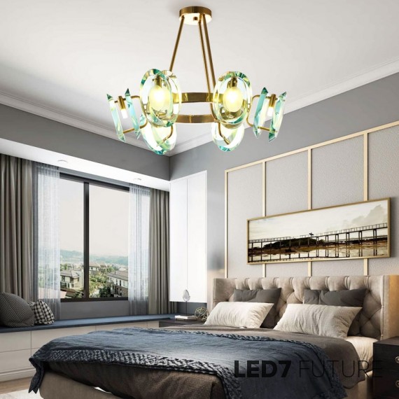 Loft Industry Modern - Green Ovals Chandelier